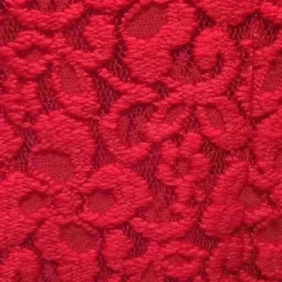 Anne Klein Dress Red Women’s Size 14 Floral Lace Overlay Sheath - Picture 4 of 5